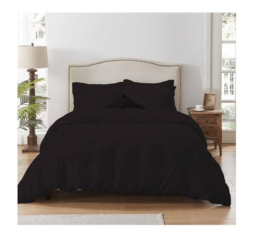 250 thread count cotton and polyester blend fitted sheet with pillowcase in single, double, queen and king