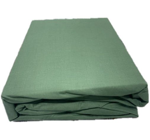 250 thread count cotton and polyester blend fitted sheet with pillowcase in single, double, queen and king in green