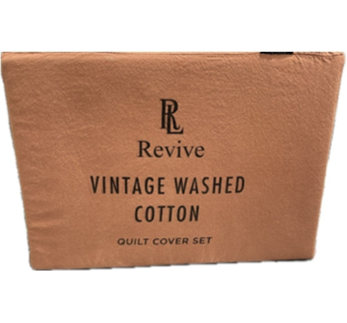 Revive Living Vintage Washed 100% Cotton Quilt Cover set available in Single, Double, Queen, King and Super King