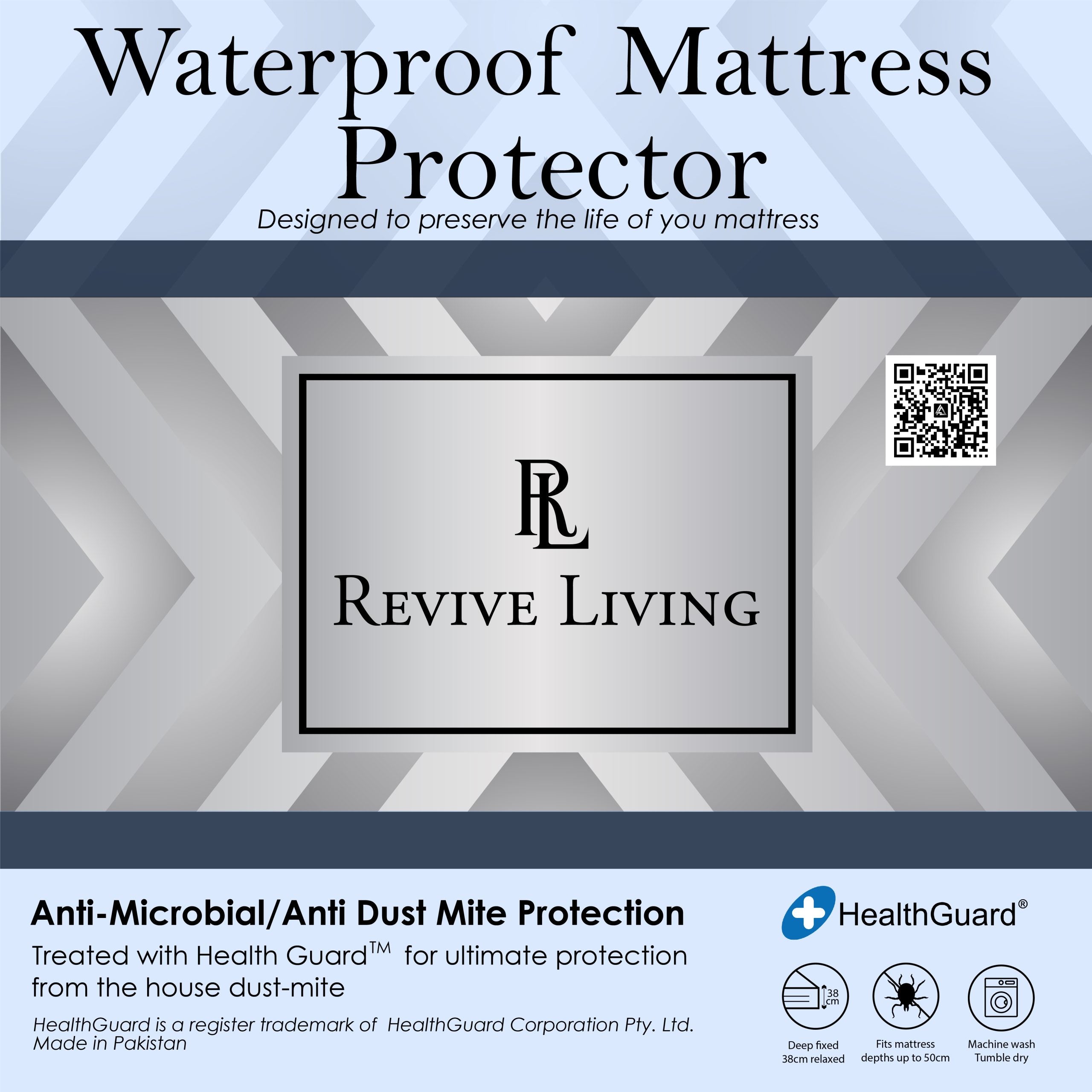 Waterproof cotton mattress protector in single, king single, double, queen, king, super king and super queen