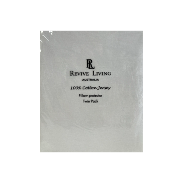 Revive Living 100% Cotton Jersey Pillow Protector – Twin Pack
