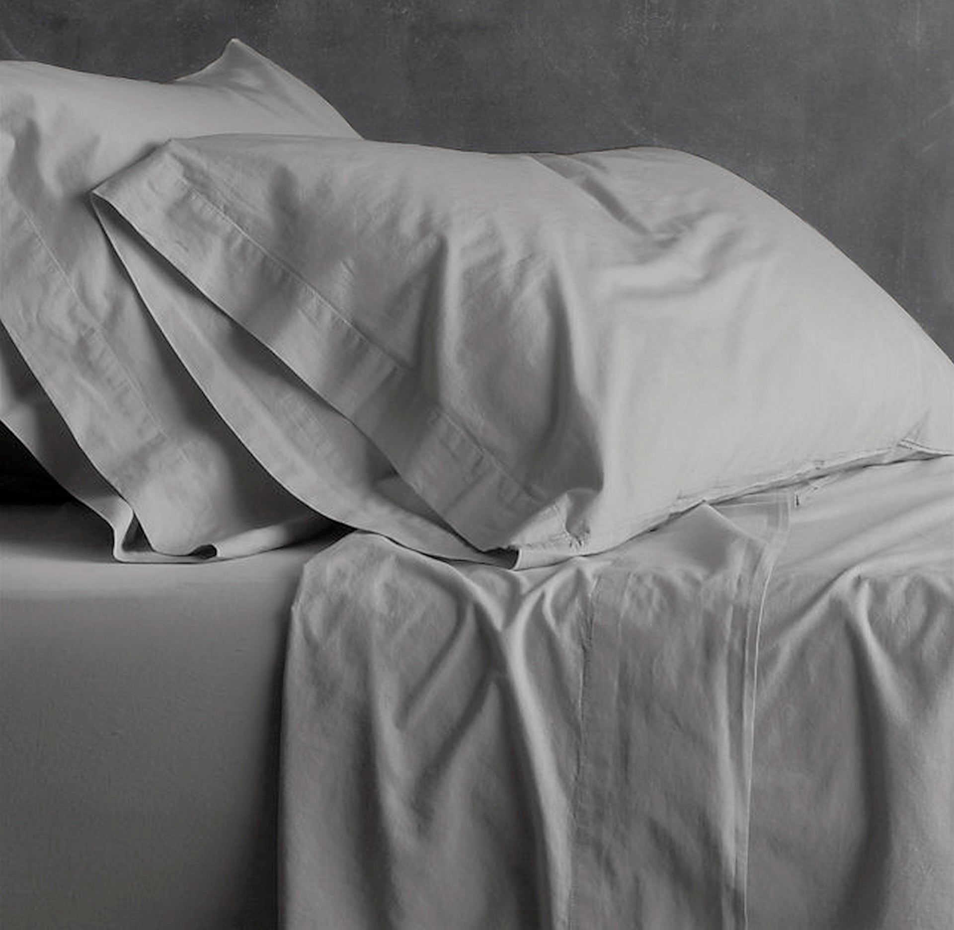 Park Avenue European Vintage Washed Cotton Sheet sets Double Coal