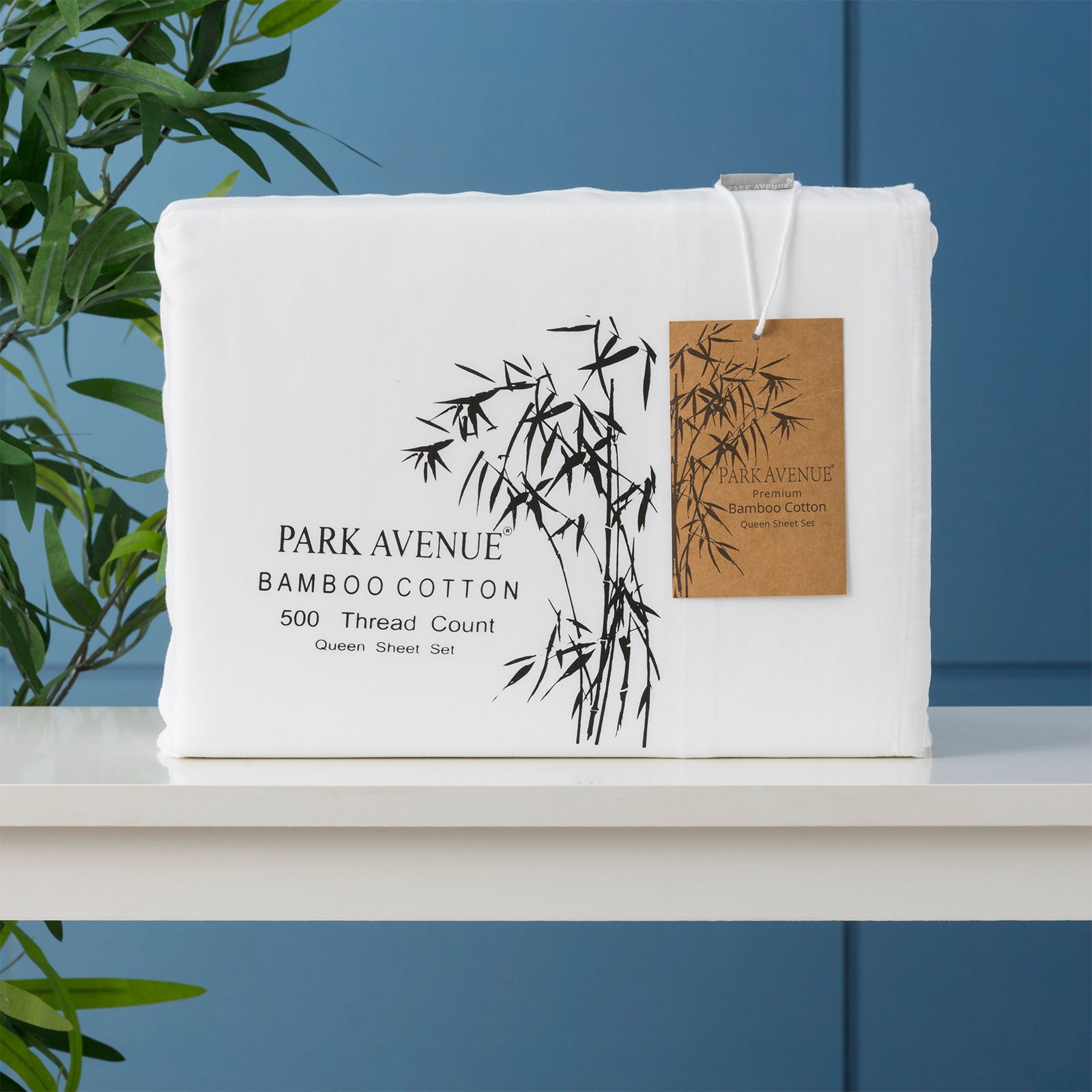 Park Avenue 500 Thread Count Bamboo Cotton sheet set King Single White