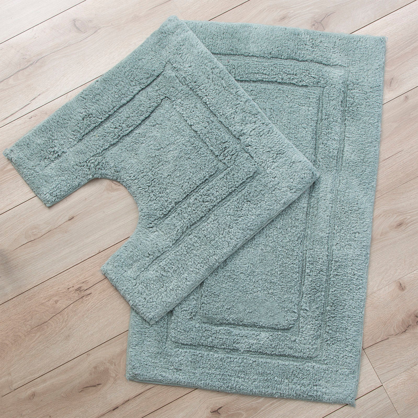 Renee Taylor 2 Piece 2200 GSM Tufted Bath Mat set Gray Mist