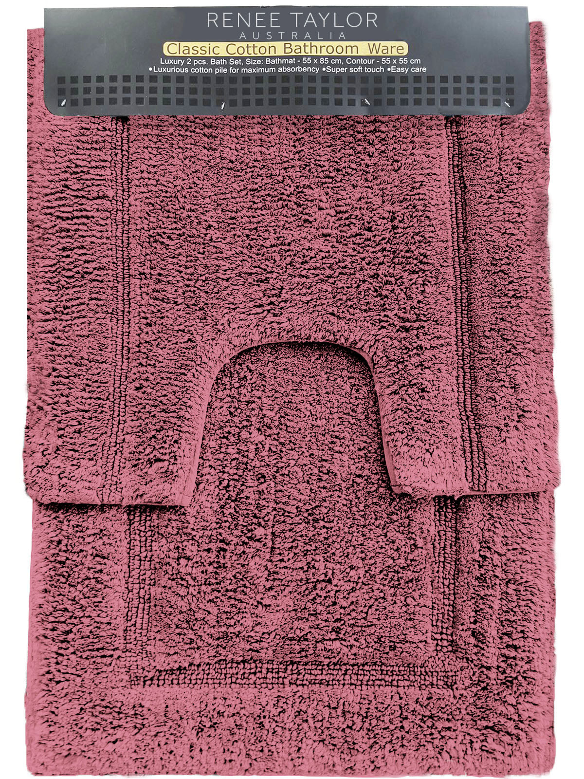 Renee Taylor 2 Piece 2200 GSM Tufted Bath Mat set Rosebud