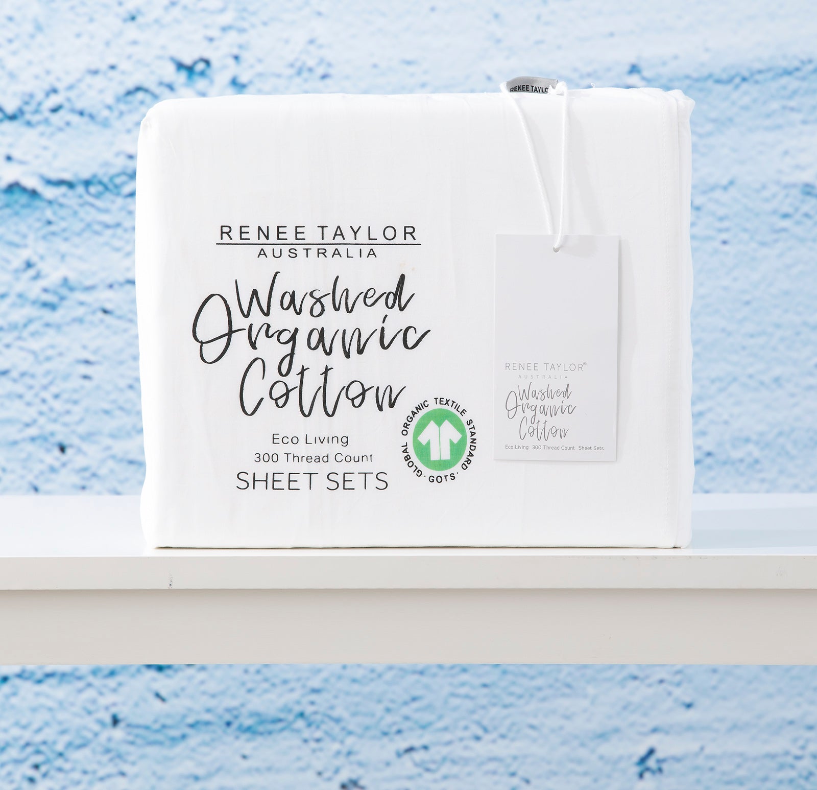 Renee Taylor 300 Thread Count 100 % Organic Cotton Sheet sets Mega Queen White
