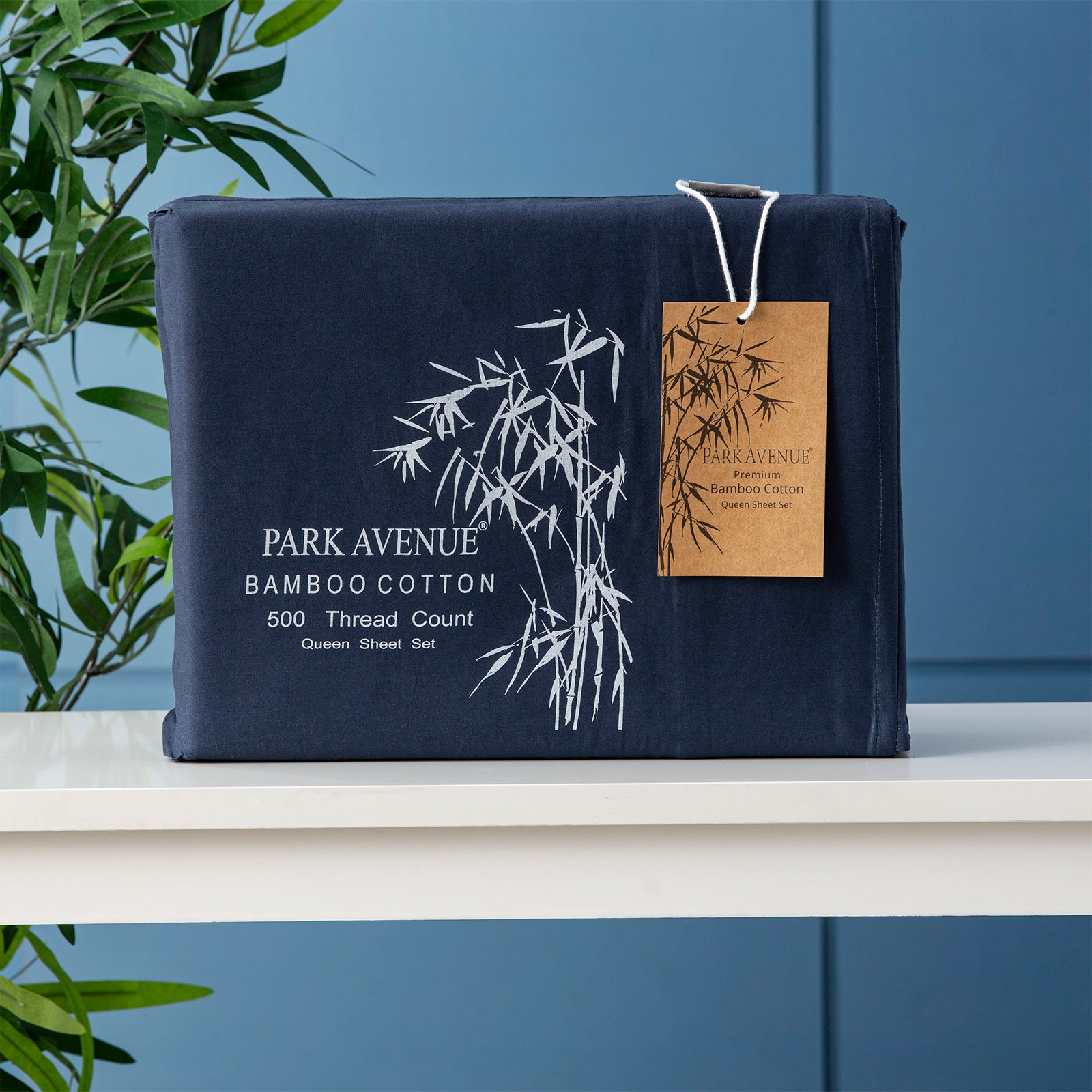 Park Avenue 500 Thread Count Bamboo Cotton sheet set Single Indigo