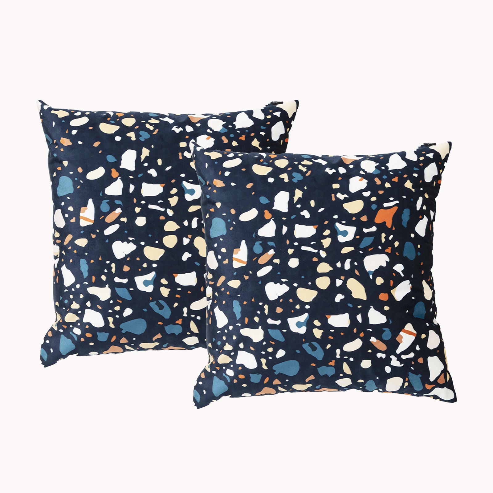 Renee Taylor Poly Velvet Printed Cushion filled 50 x 50 Cms Terazzo