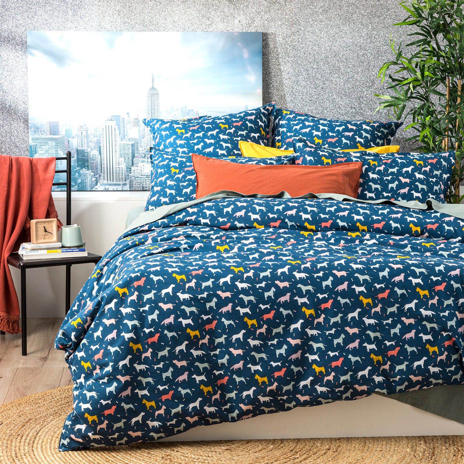 Renee Taylor European Vintage Washed Printed Cotton Quilt cover set Queen Novelty