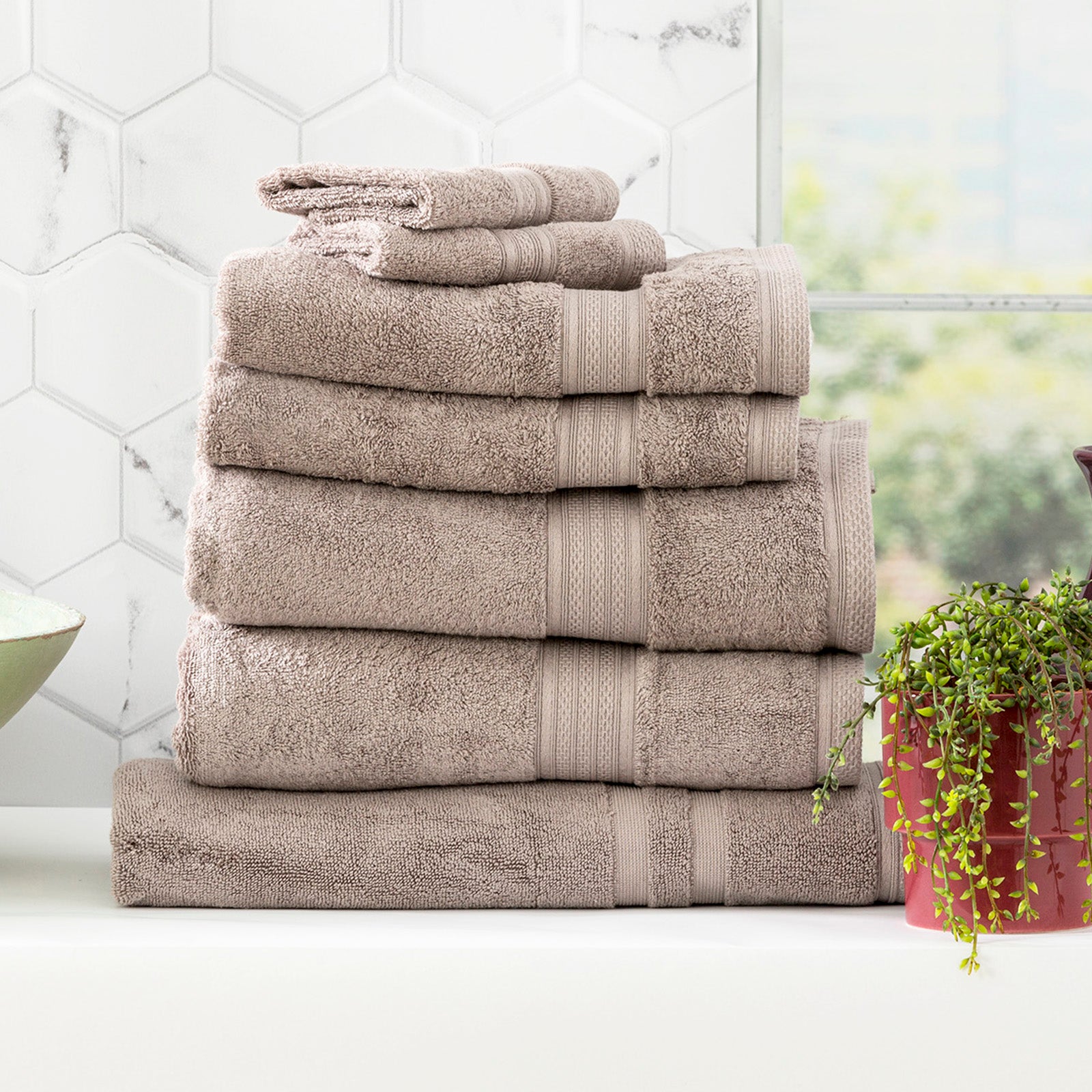 Renee Taylor Stella 650 GSM Super Soft Bamboo Cotton 4 Pack Bath Sheet Pewter