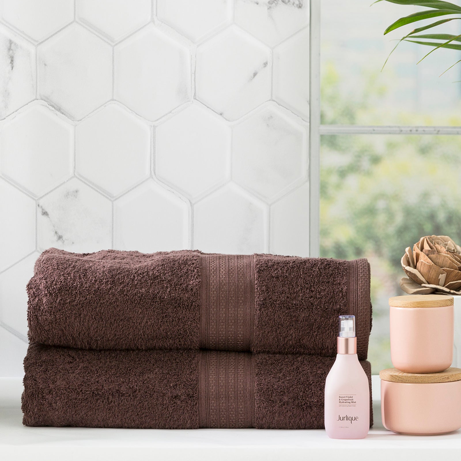 Renee Taylor Stella 650 GSM Super Soft Bamboo Cotton 4 Pack Bath Sheet Cocoa