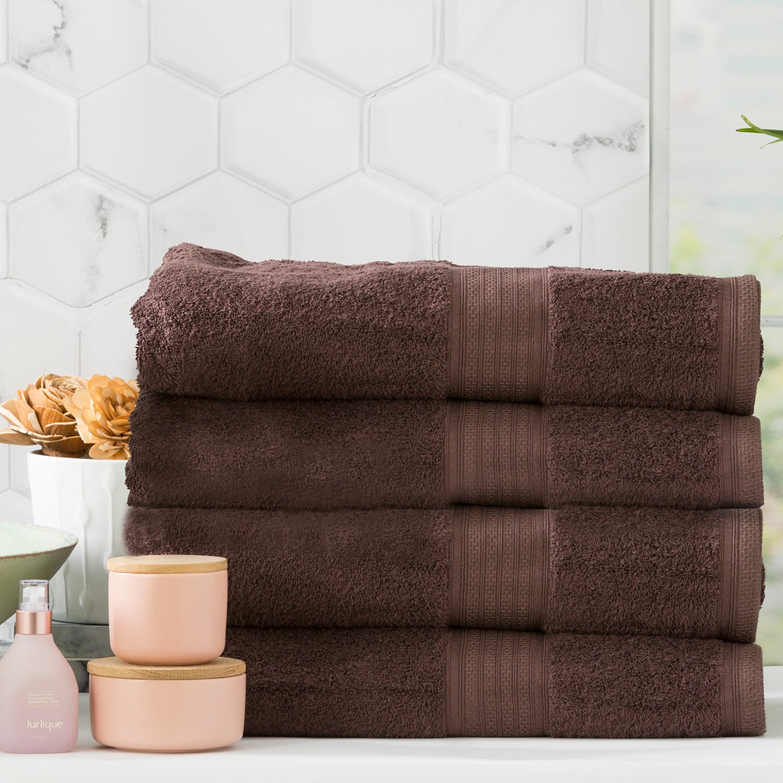 Renee Taylor Stella 650 GSM Super Soft Bamboo Cotton 14 Piece Cocoa