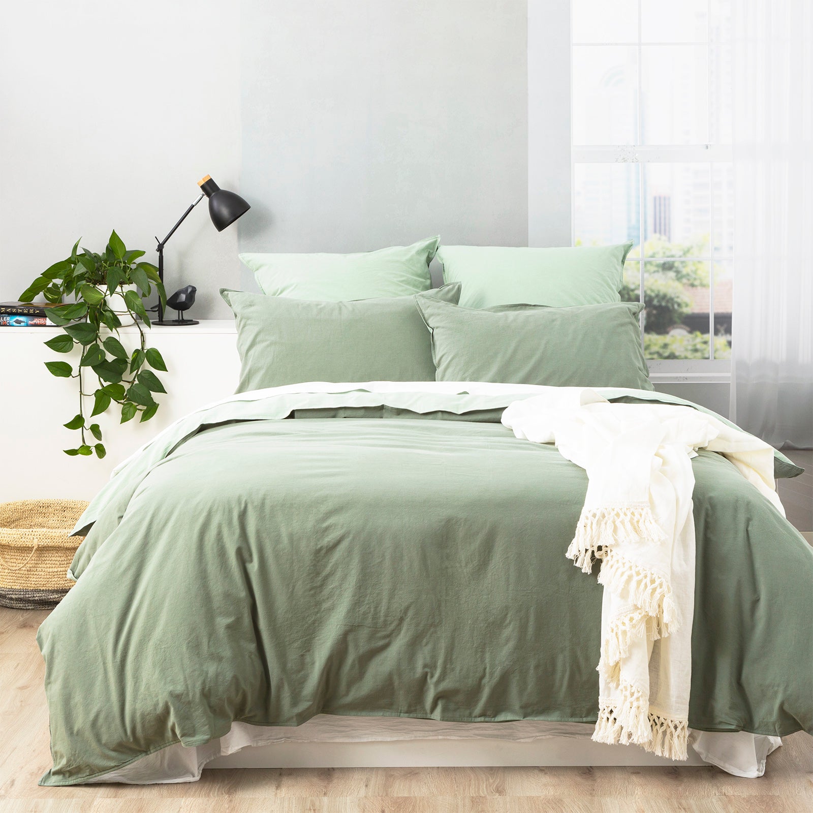 Renee Taylor Essentials Vintage stone washed reversible European P/Case Juniper