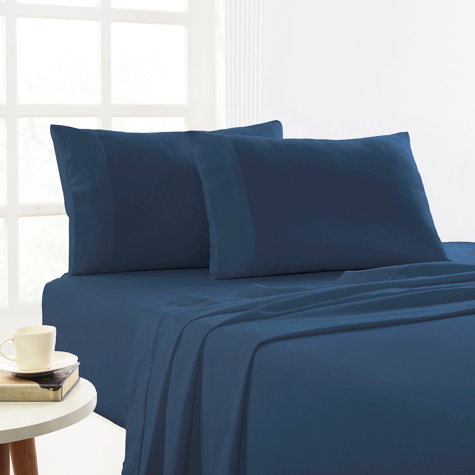 Park Avenue 175 GSM Egyptian Cotton Flannelette Sheet Set Mega King Ink