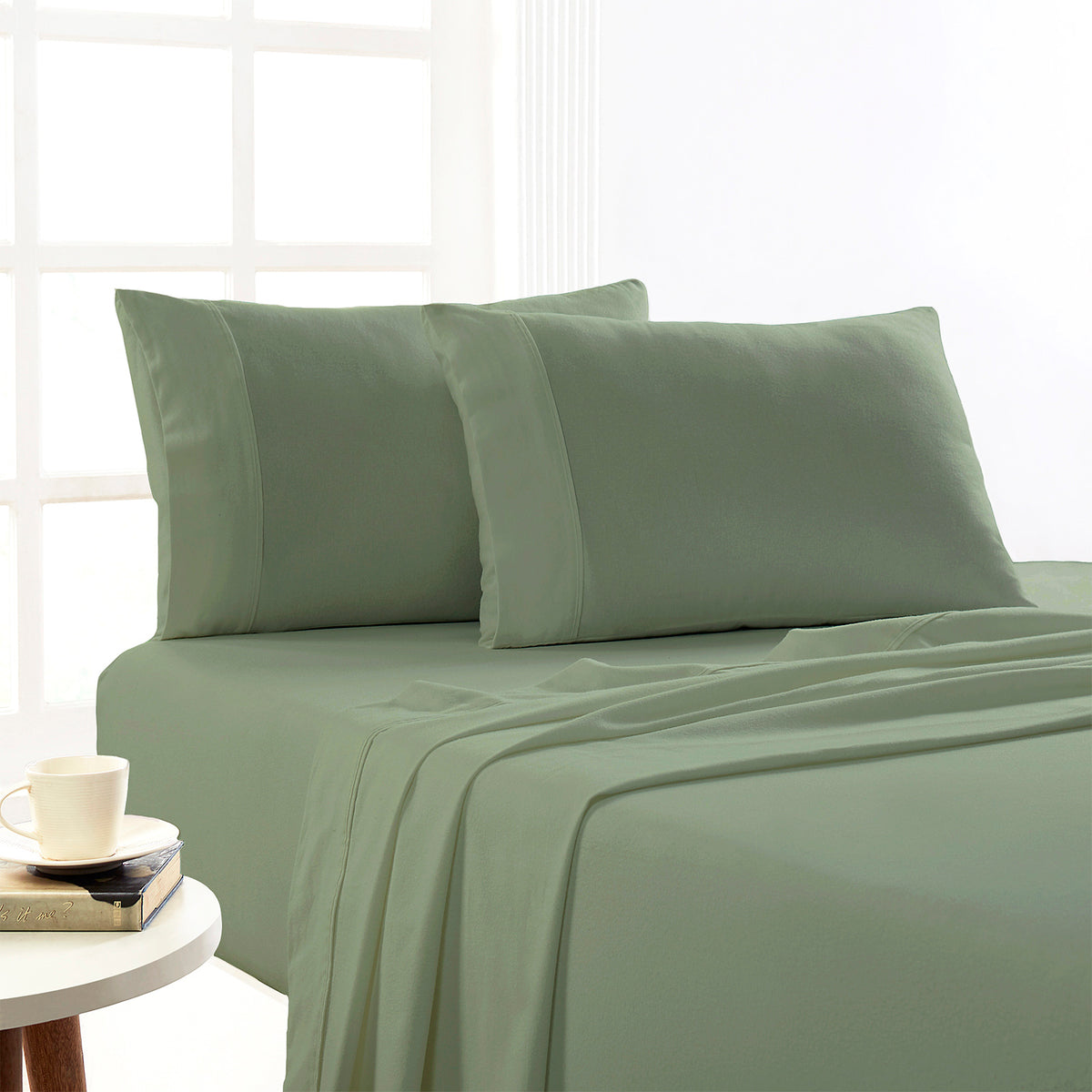 Park Avenue 175 GSM Egyptian Cotton Flannelette Sheet Set - Split King Juniper