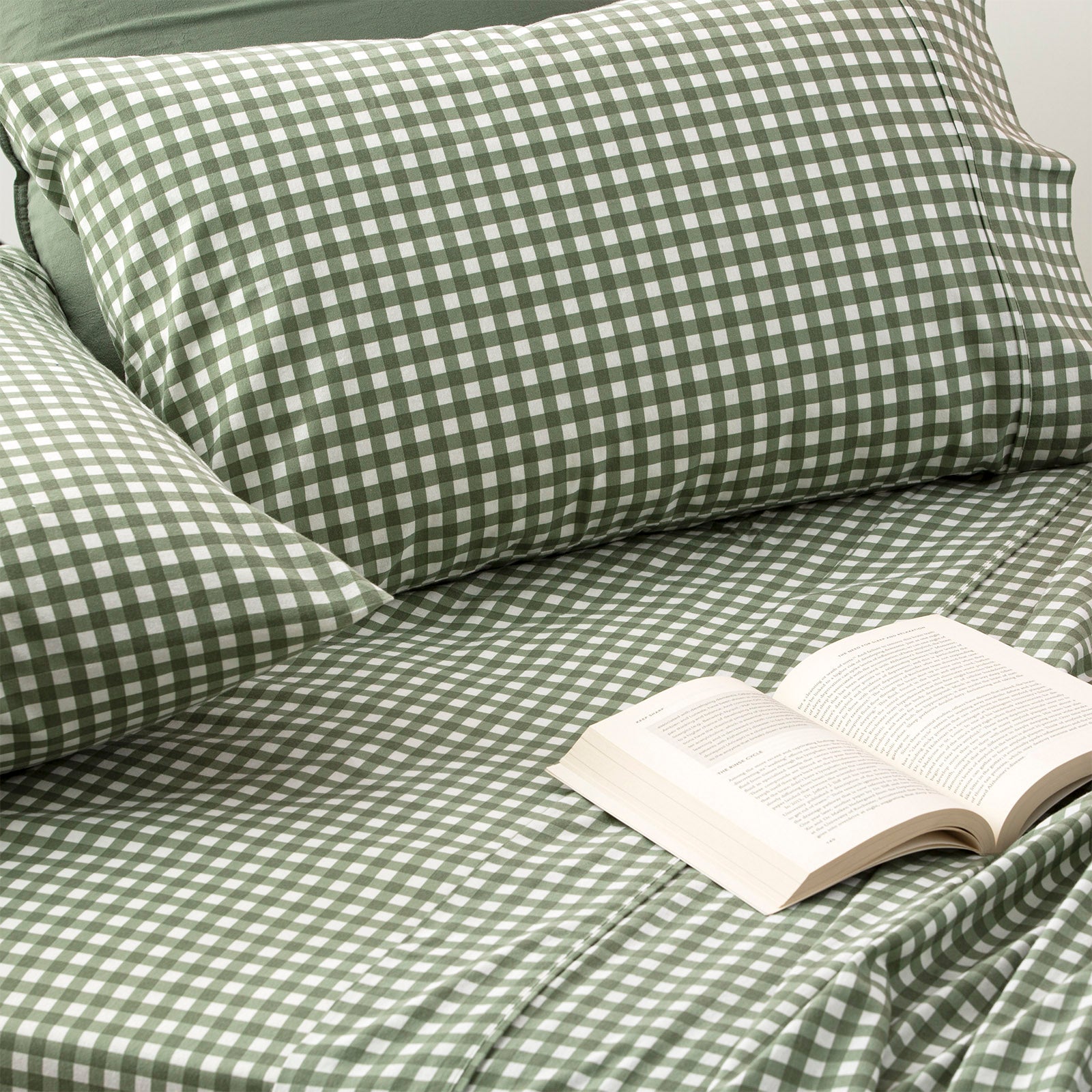 Park Avenue 175 GSM Egyptian Cotton Flannelette Sheet Set Double Gingham