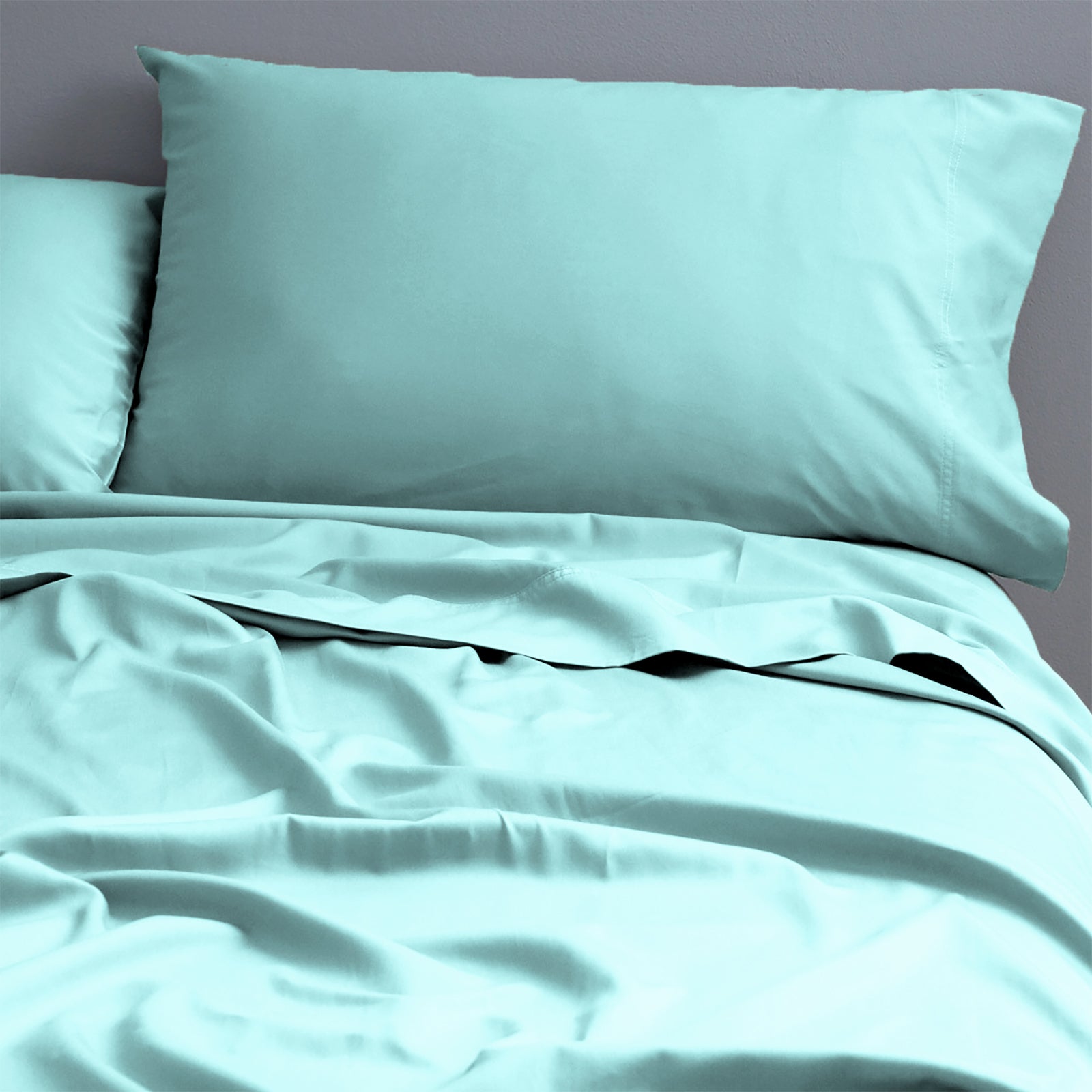 Park Avenue 500 Thread Count Natural Cotton Sheet Set Single Turquoise