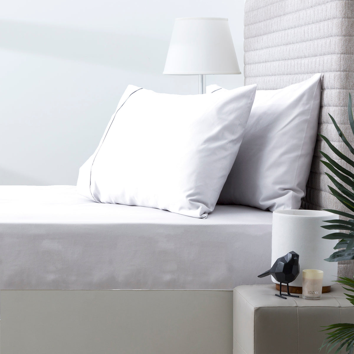 Park Avenue 500 Thread Count Natural Cotton Combo Set - Single White