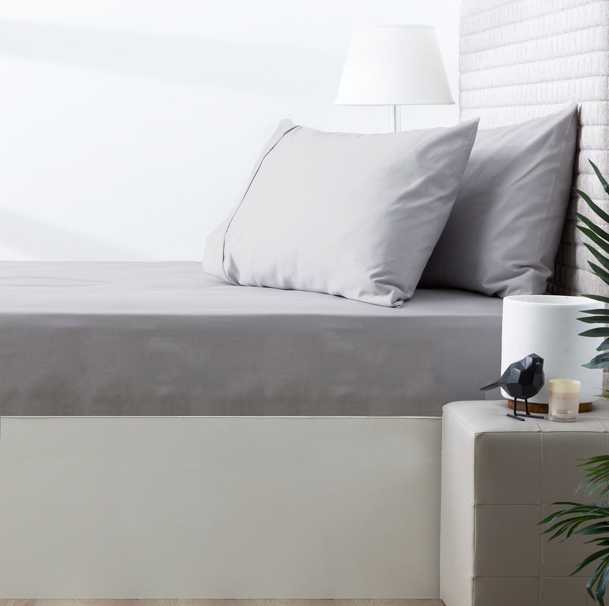 Park Avenue 500 Thread Count Natural Cotton Combo Set - Queen Silver