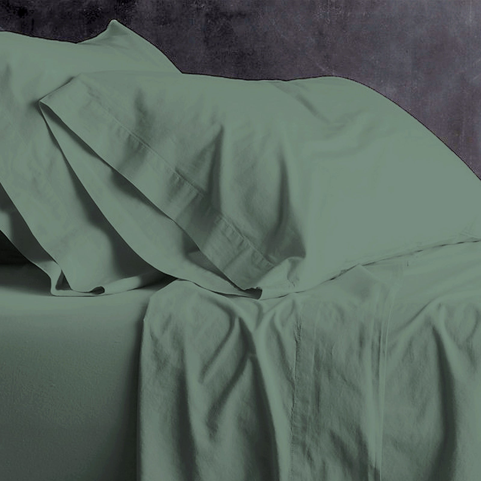 Park Avenue 100 % cotton European Vintage washed sheet set King Fern