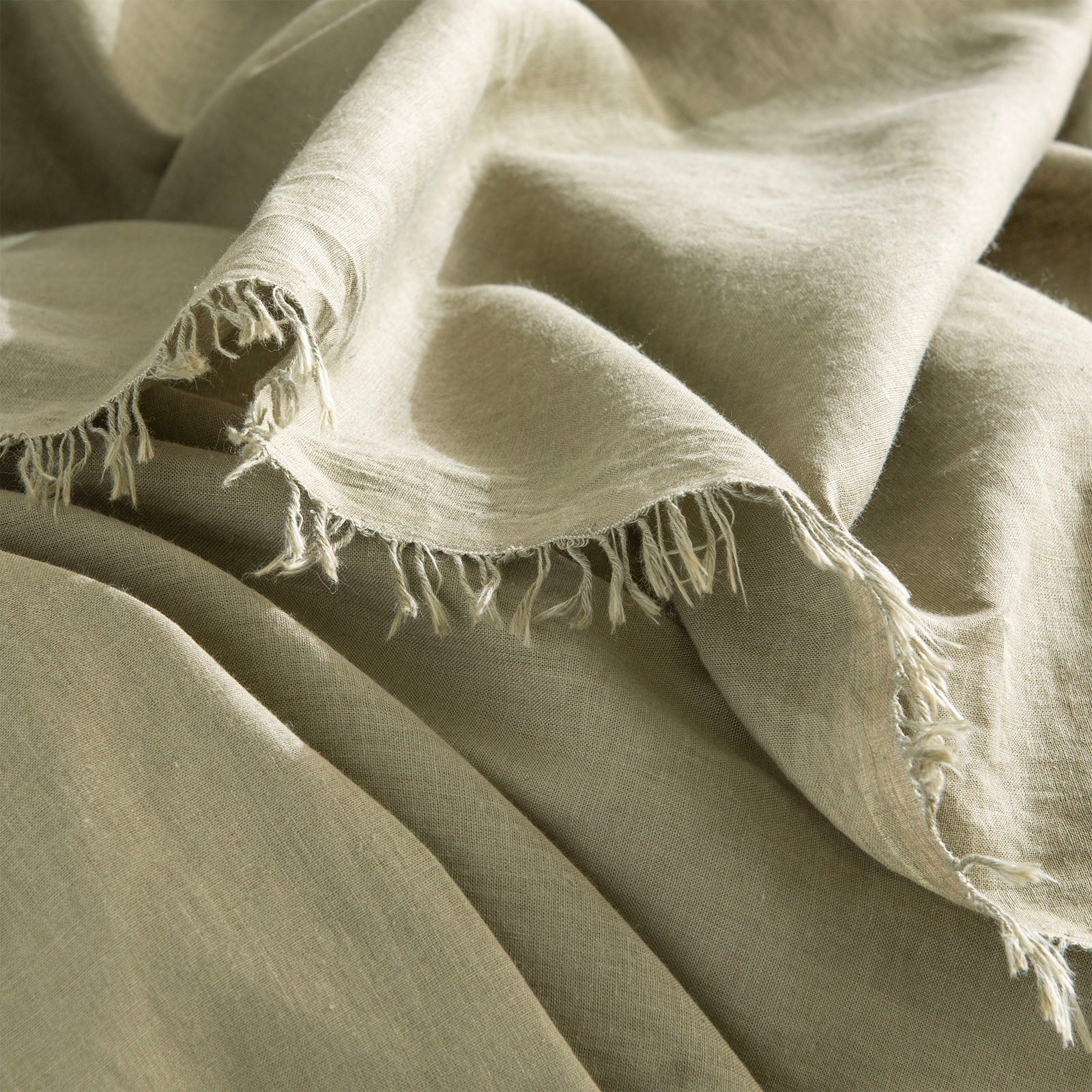 Renee Taylor Cavallo Stone washed 100% Linen Throw 130 x 200 Cms Jade