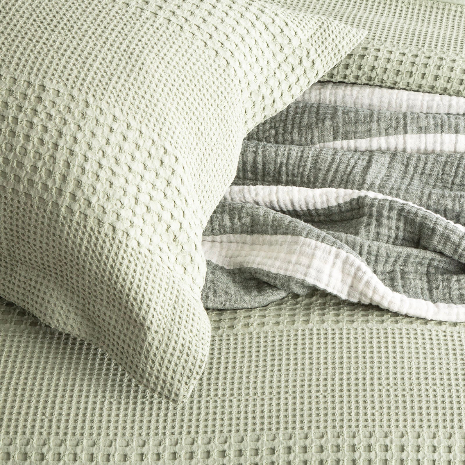 Renee Taylor Elegance Waffle Cotton Jacquard Euro P/C Moss
