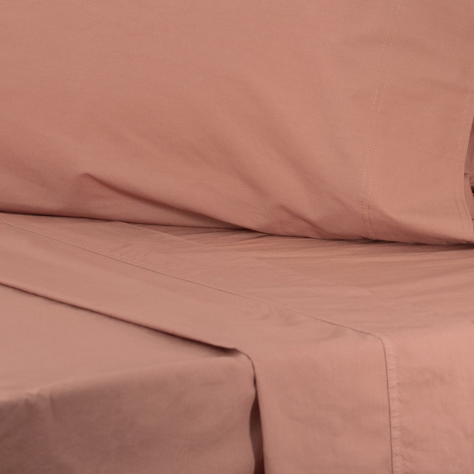 Renee Taylor Helena Vintage Stone washed Sheet Set King Redwood