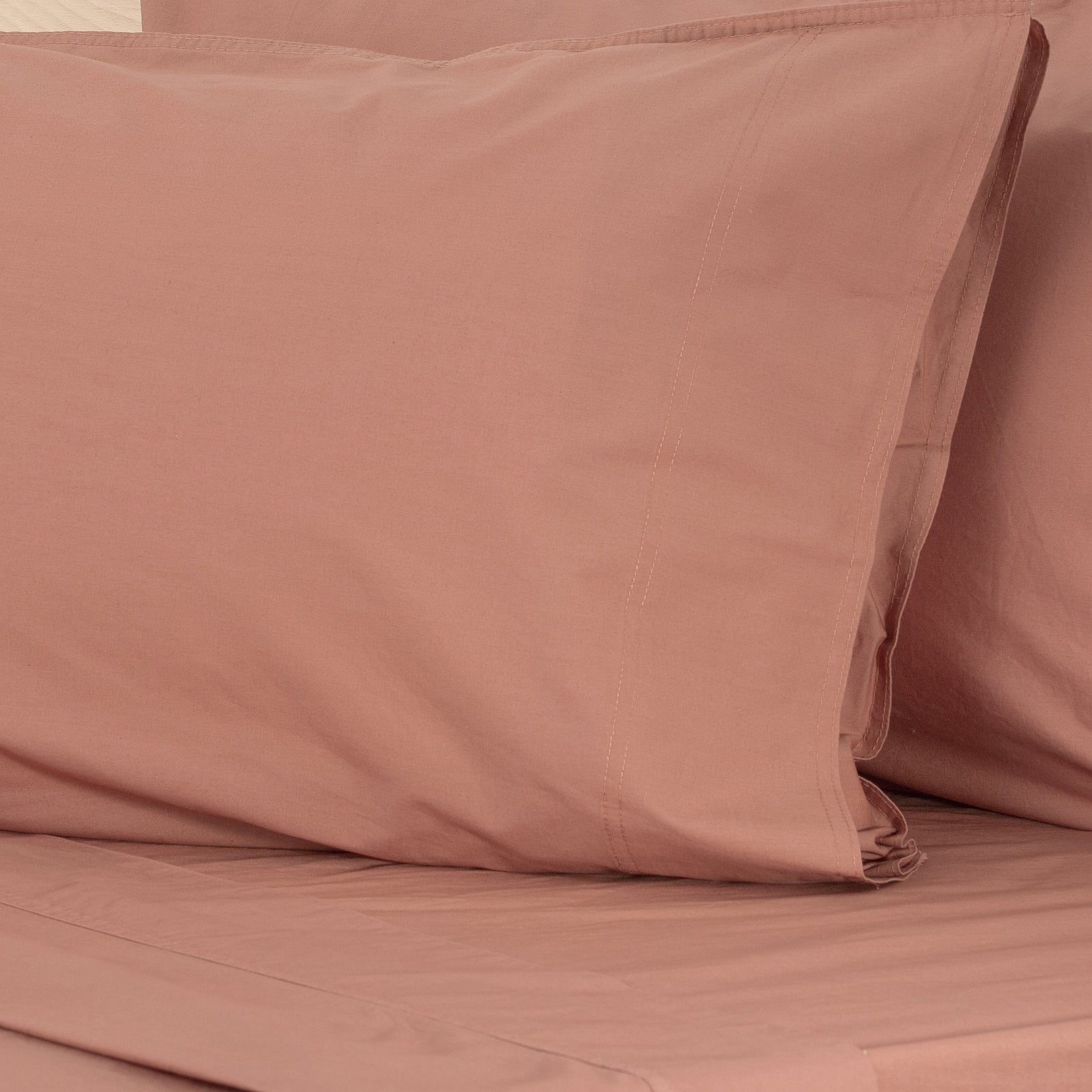 Renee Taylor Helena Vintage Stone washed Sheet Set King Redwood