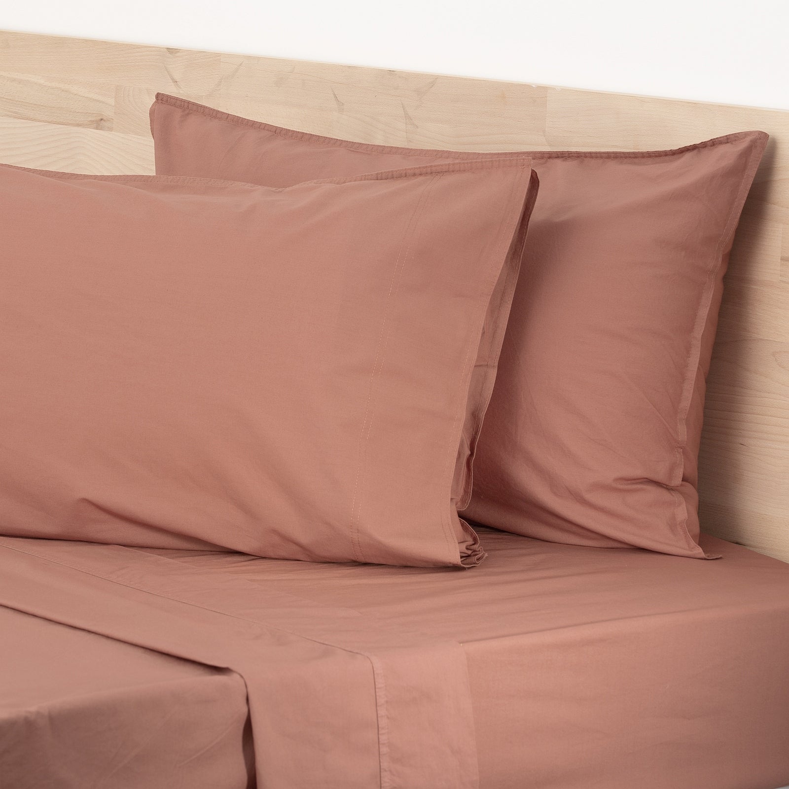 Renee Taylor Helena Vintage Stone washed Sheet Set King Redwood