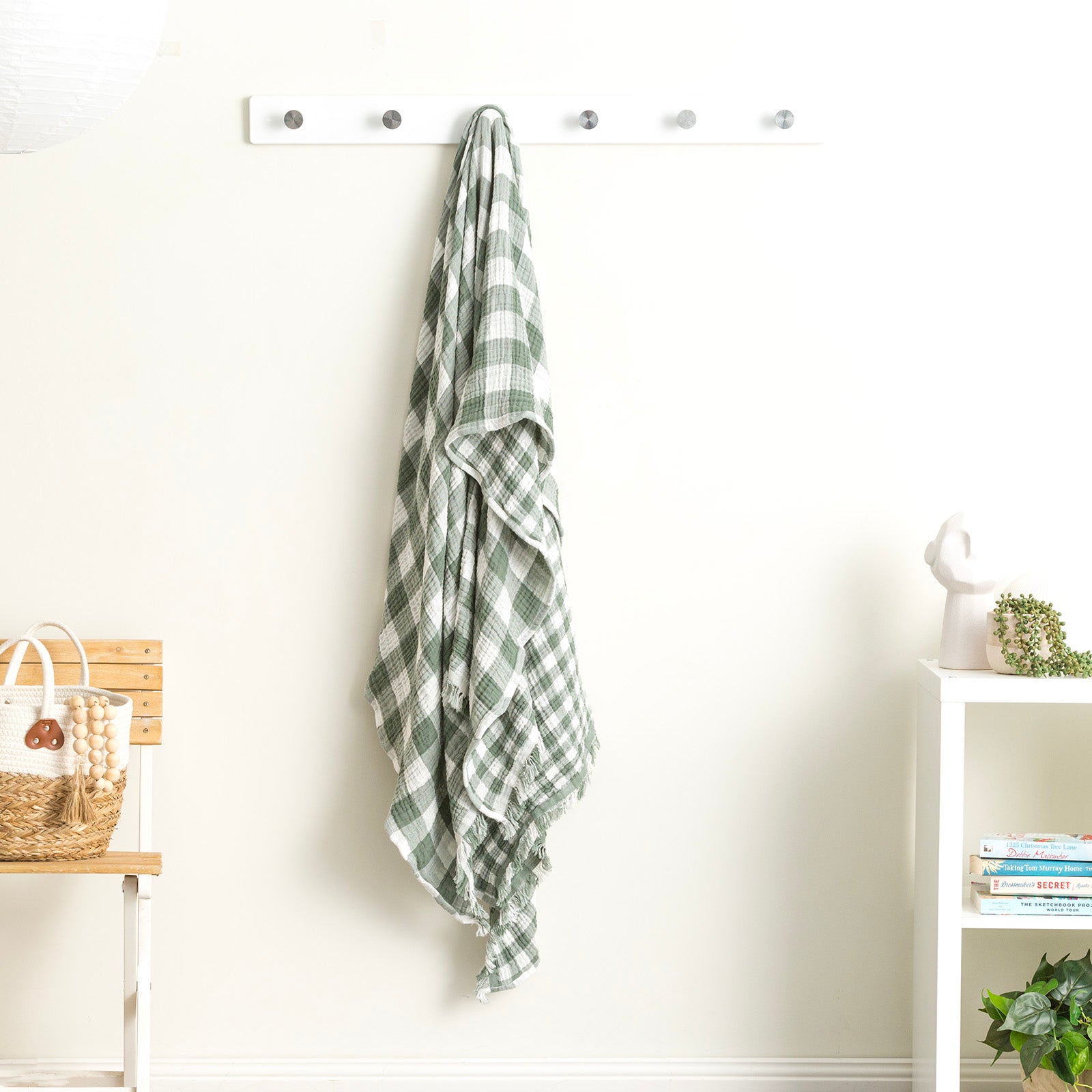 Renee Taylor Atlantic Reversible Vintage Washed Yarn Dyed Textured Cotton Throw 130 x 200 Cms Emerald