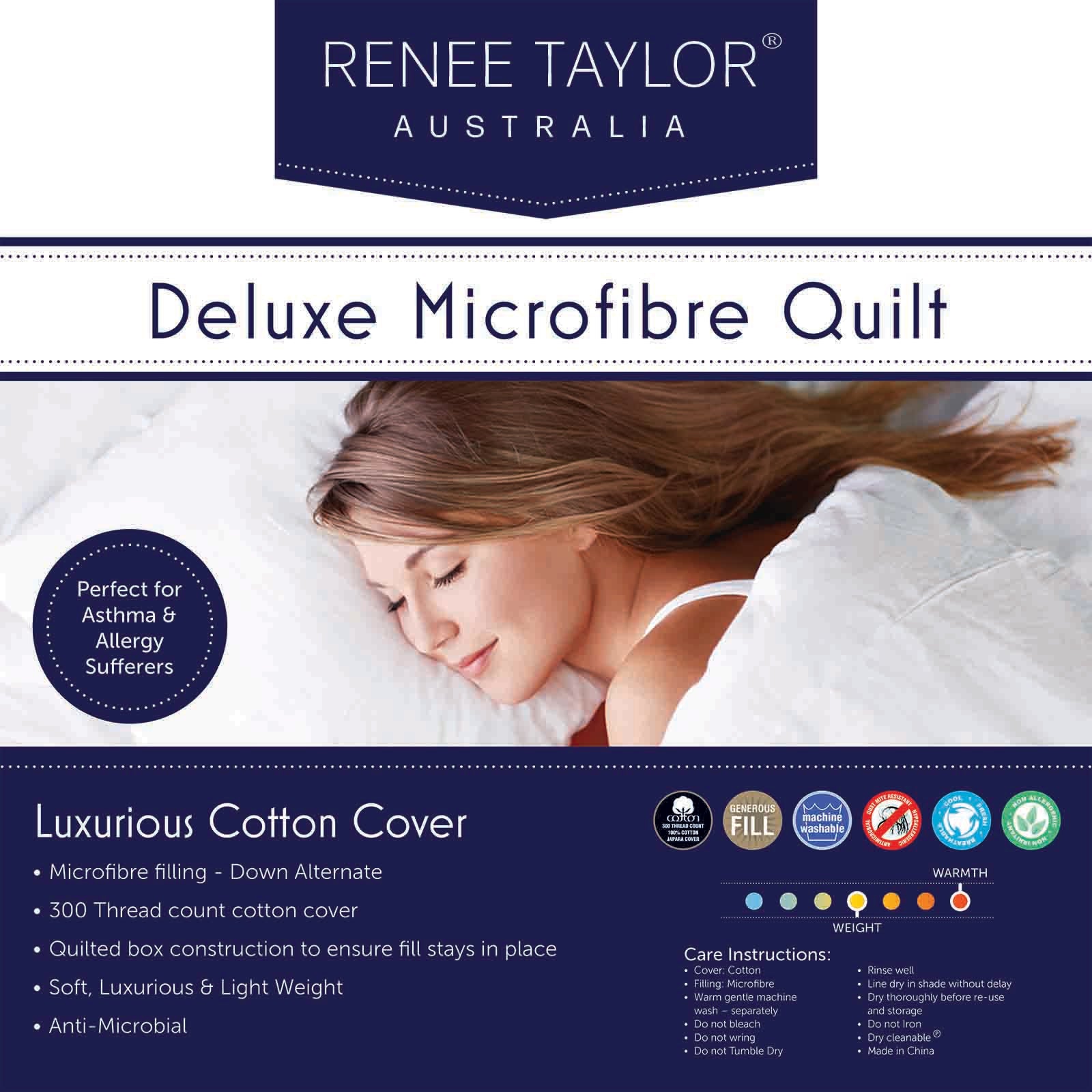 Renee Taylor 600 GSM Deluxe High Loft Quilt With Cotton Cover Premium Microfiber Filling King