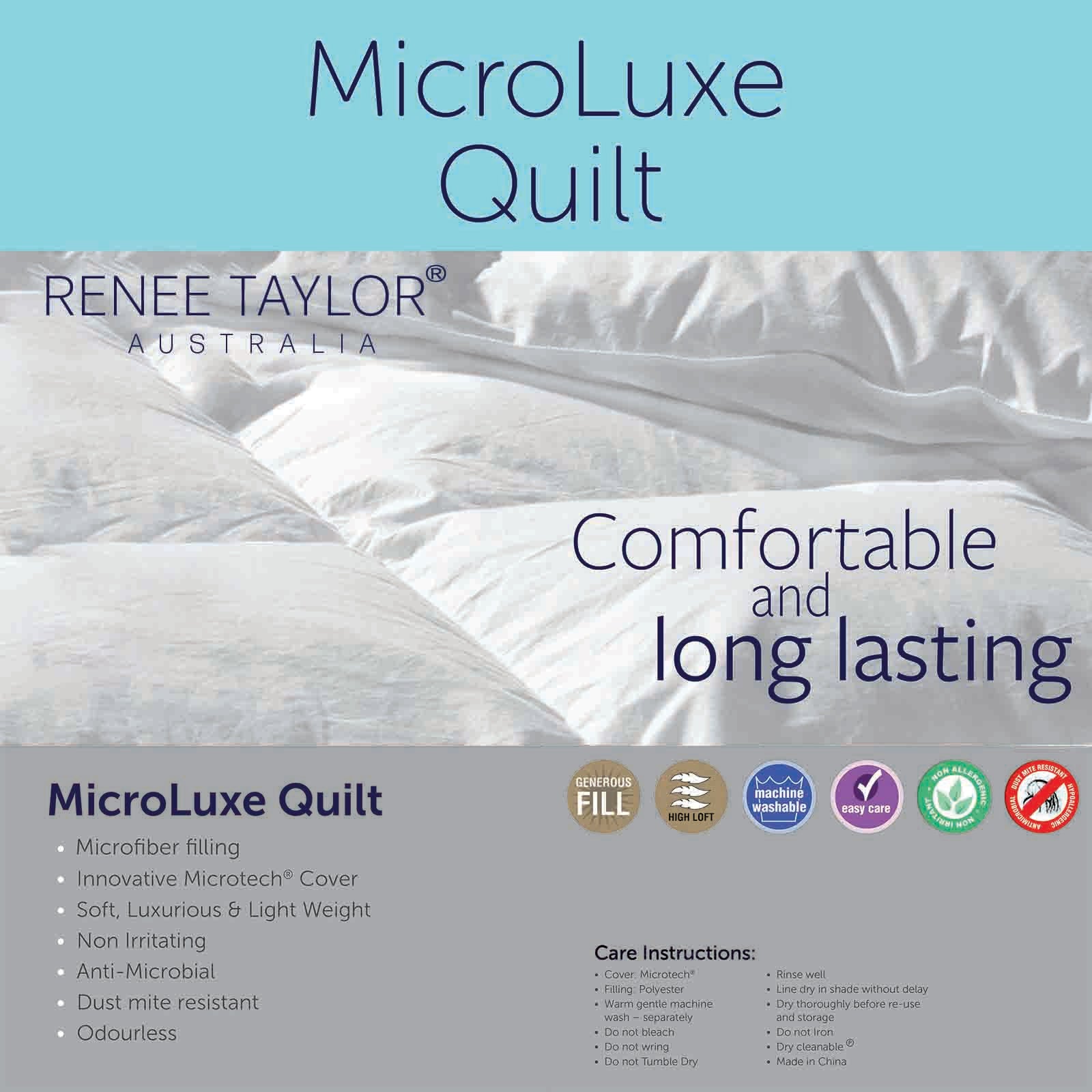 Renee Taylor 600 GSM Microluxe Down Alternate Quilt With Premium Microfiber Filling King