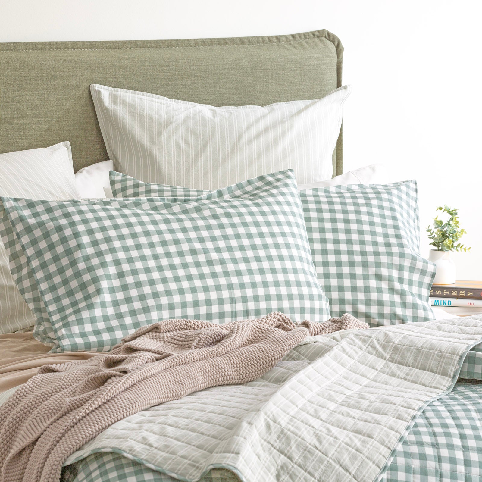 Renee Taylor Alison Yarn Dyed Cotton Reversible Quilted Coverlet Set Q/K - 260 x 240+PC Forest