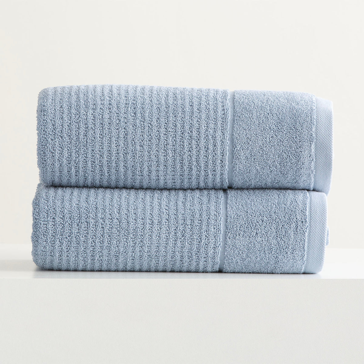 Renee Taylor Cambridge 650 GSM Textured Bath Sheets — 2 Pack - Pumice Stone