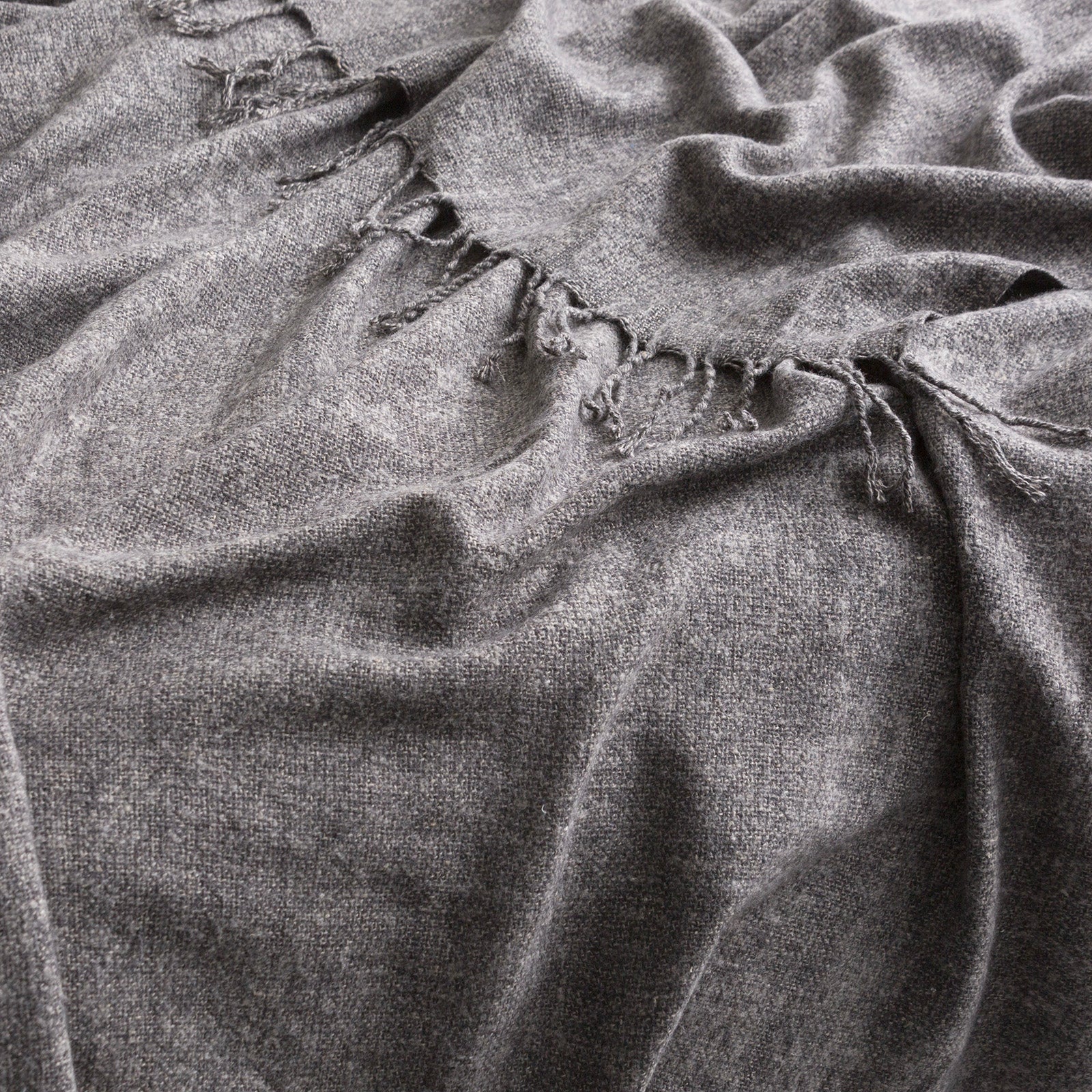 Cloud Linen Lygon Wool Acrylic Throw 127 x 152 Cms Grey