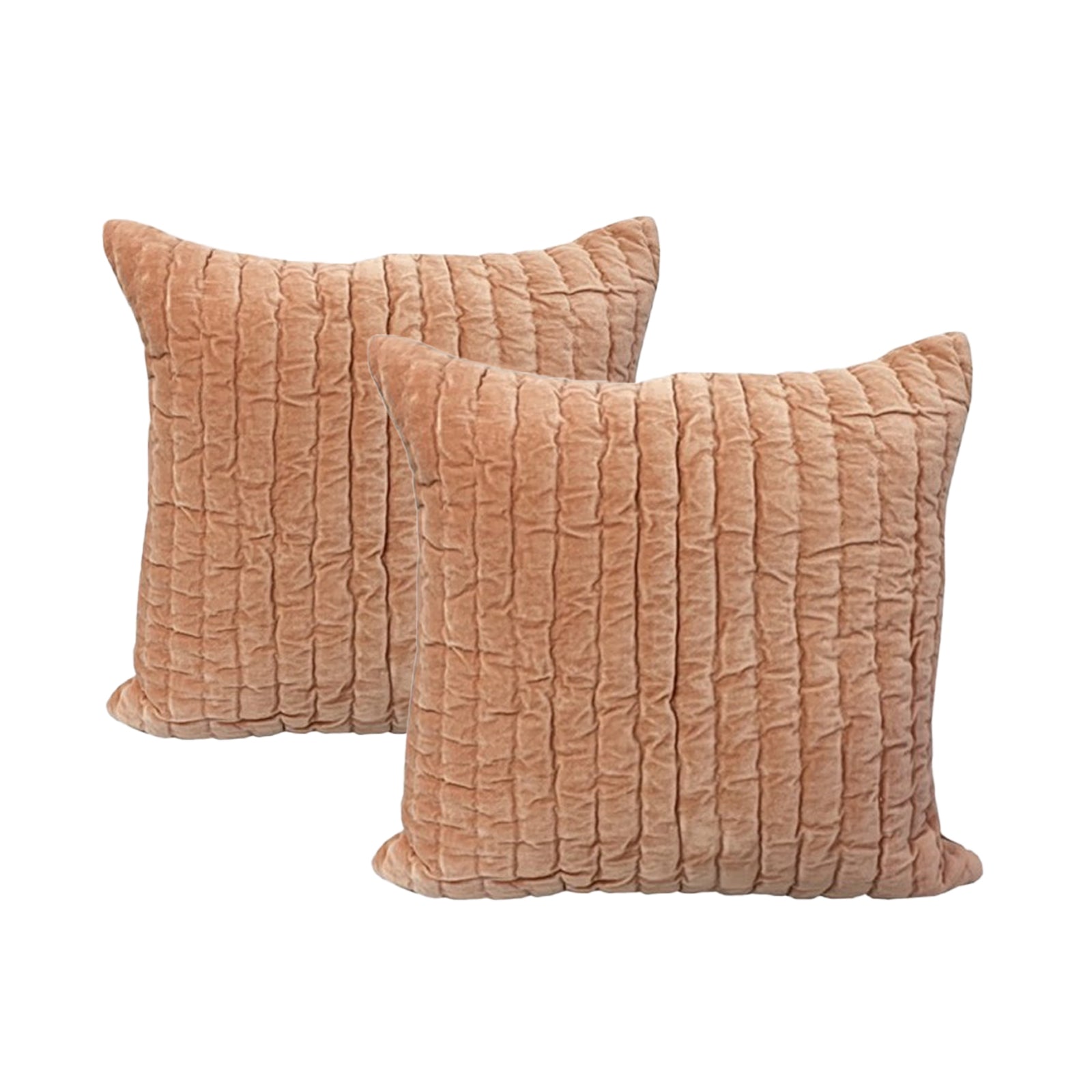 Cloud Linen Cotton Velvet Embroidered Cushion 50 x 50 Cms Feather Filled Minerva Blush -Twin Pack