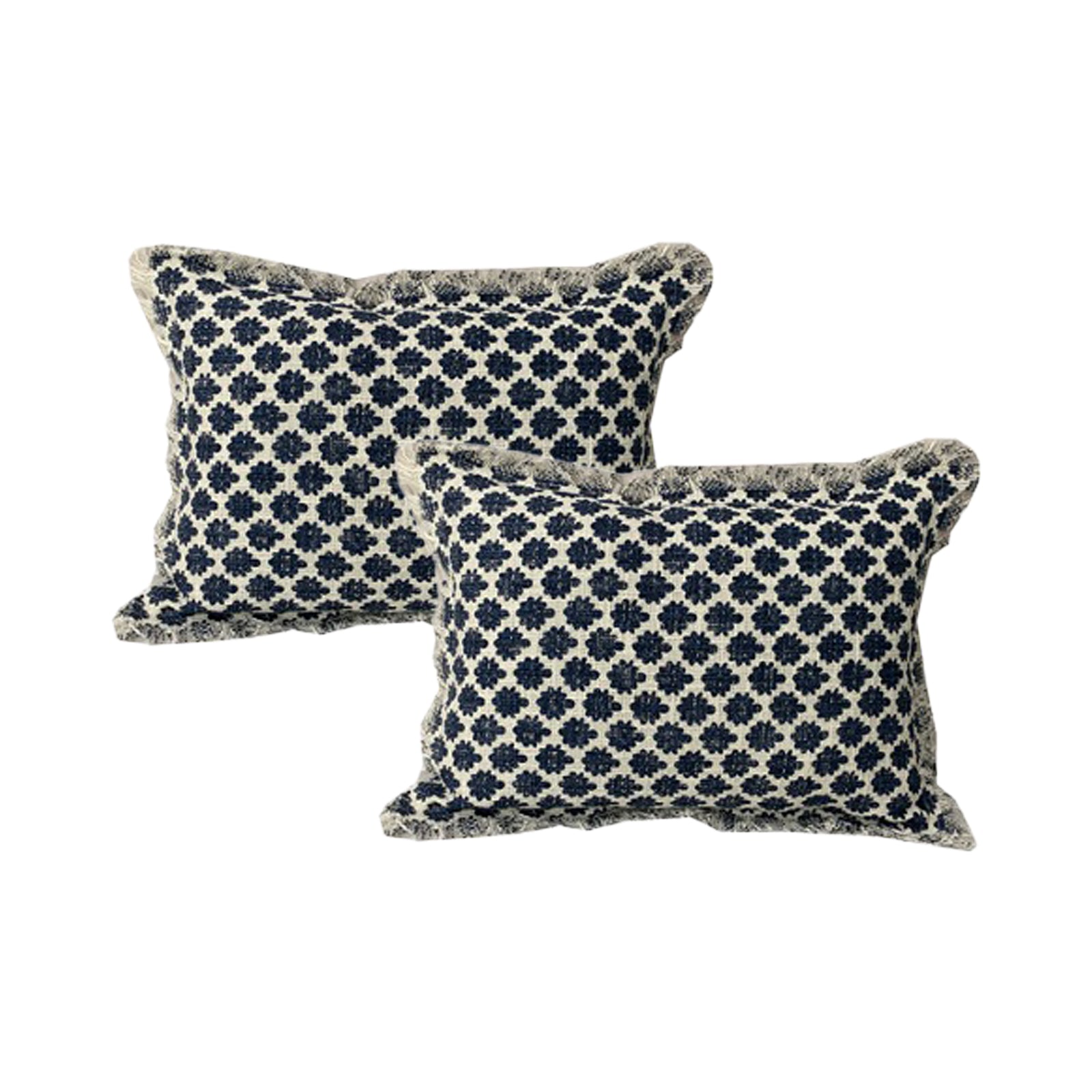 Cloud Linen Cotton Embroidered Cushion 33 x 55 Cms Feather Filled Somerset Grey -Twin Pack