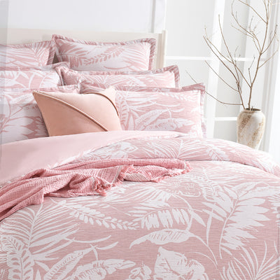 Renee Taylor Palm Tree Jacquard Quilt Cover Set
