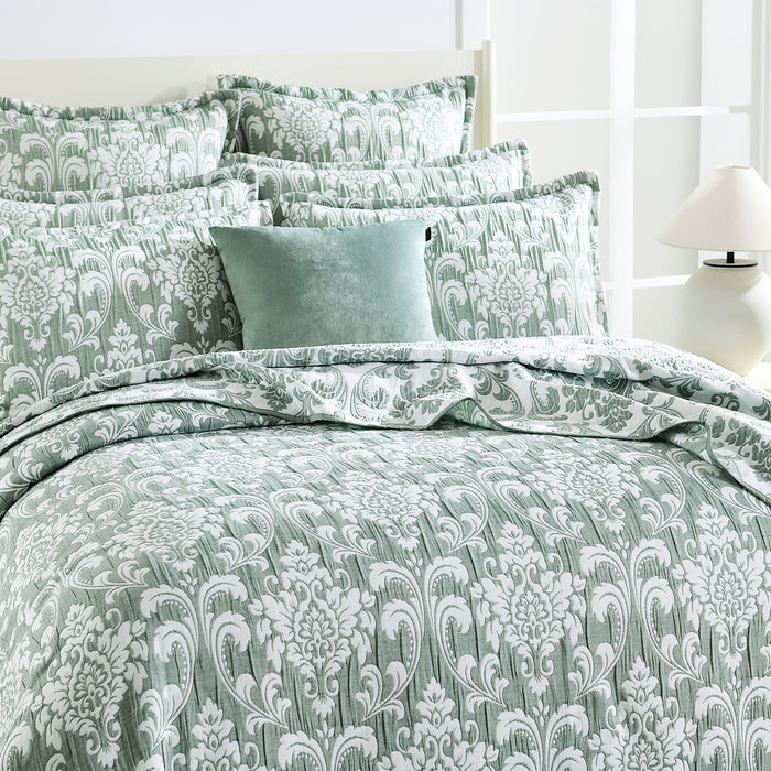 Renee Taylor Tahlia Jacquard Coverlet Set — Jade