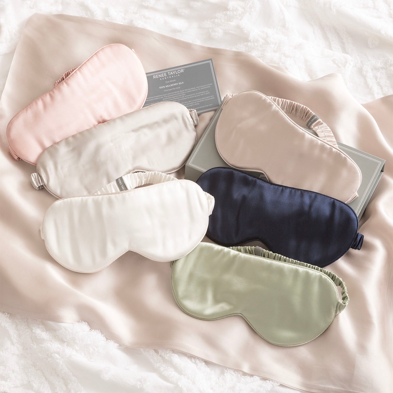 Renee Taylor 100% Mulberry Silk Eye Mask White