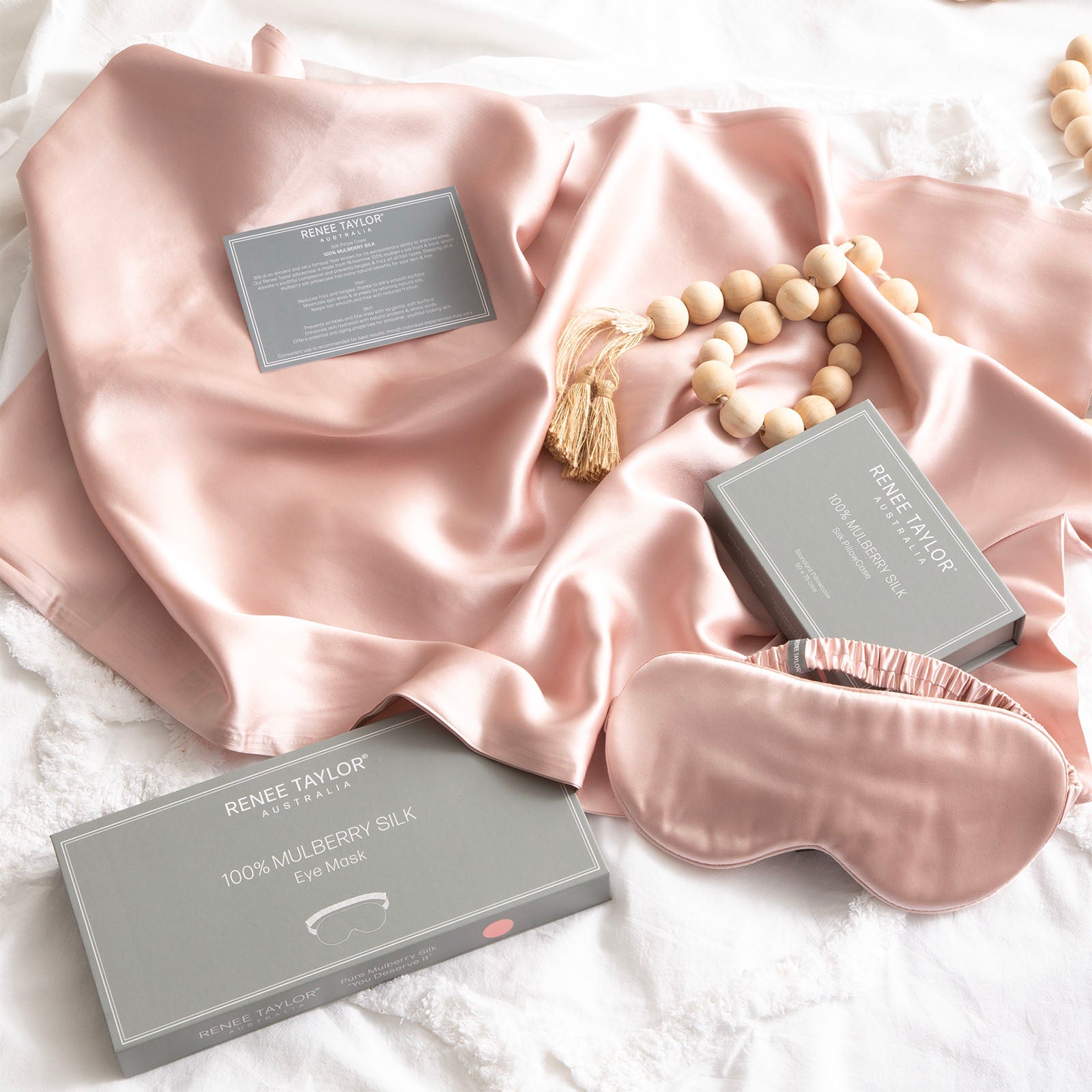 Renee Taylor 100% Mulberry Silk Eye Mask Blush