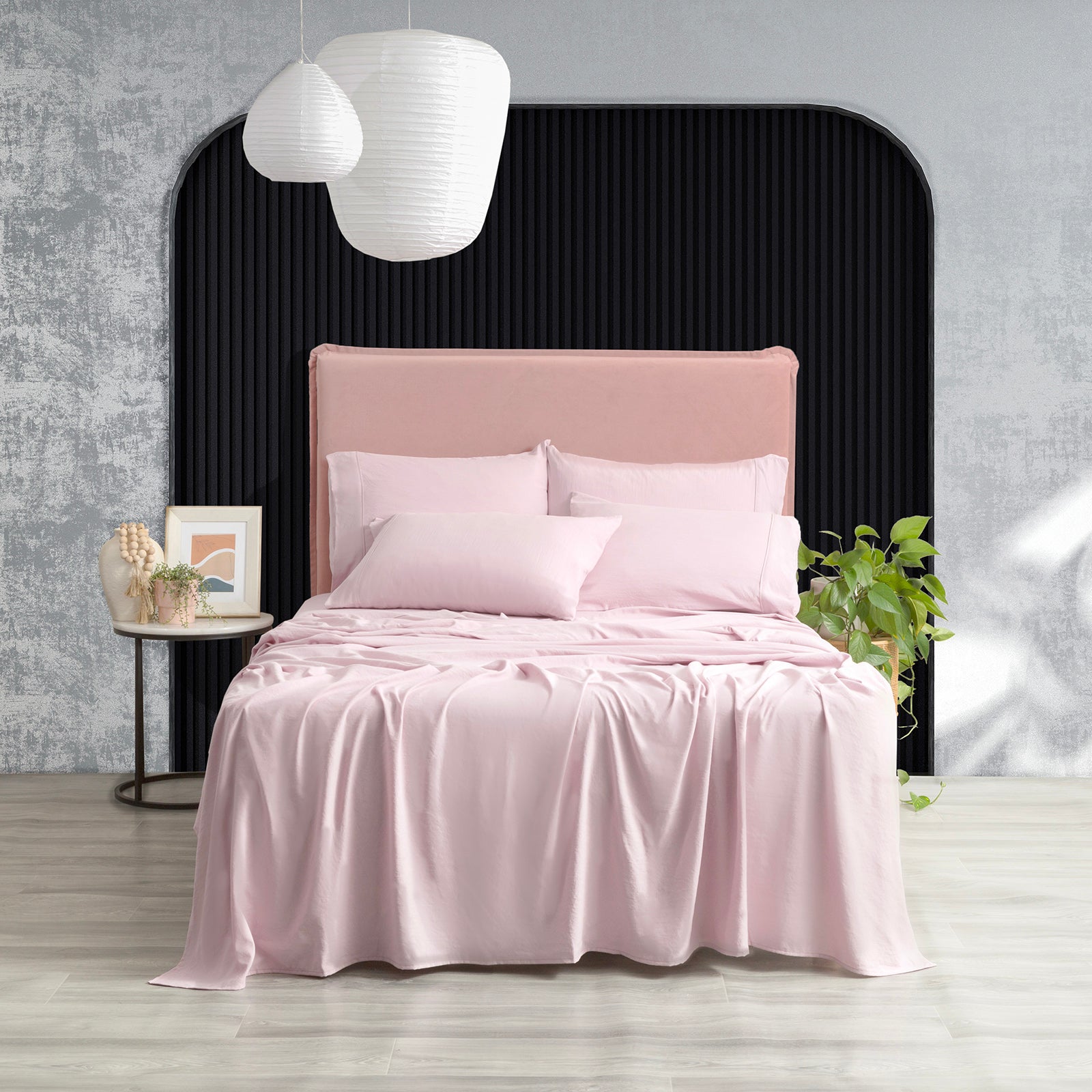 Ddecor Home Ultra Plush Vintage Washed Microfiber Sheet set King Lilac