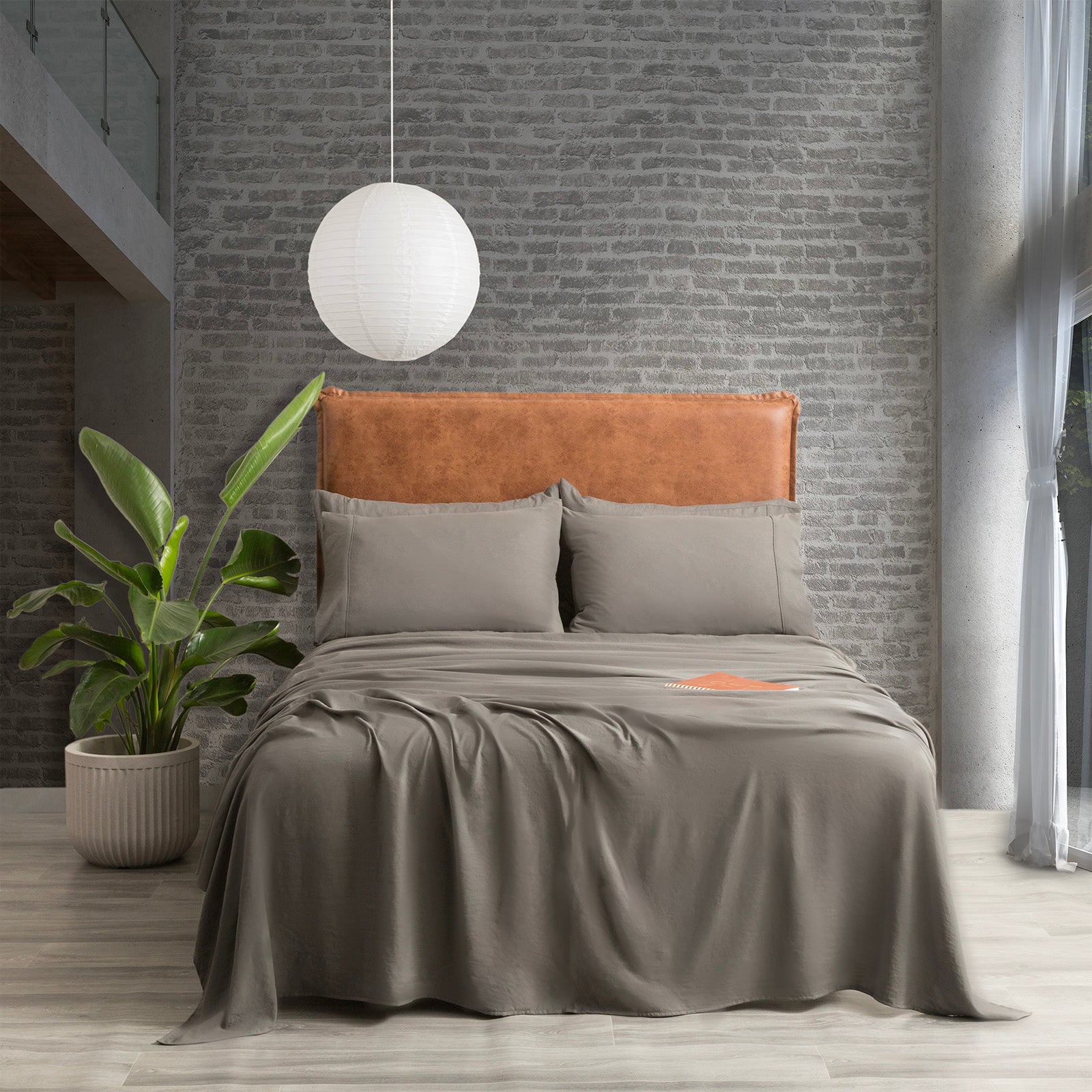 Ddecor Home Ultra Plush Vintage Washed Microfiber Sheet set King Single Granite