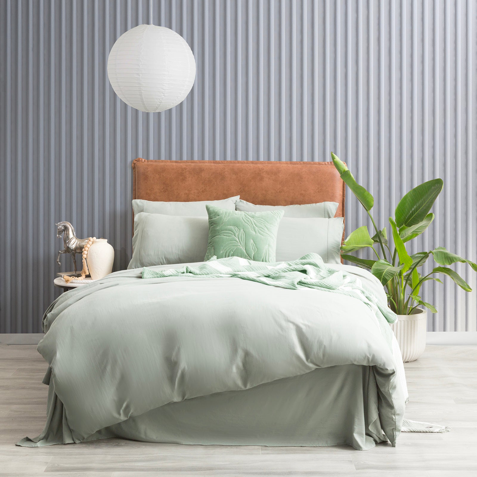 Ddecor Home Ultra Plush Vintage Washed Microfiber Quilt cover set Single Sage