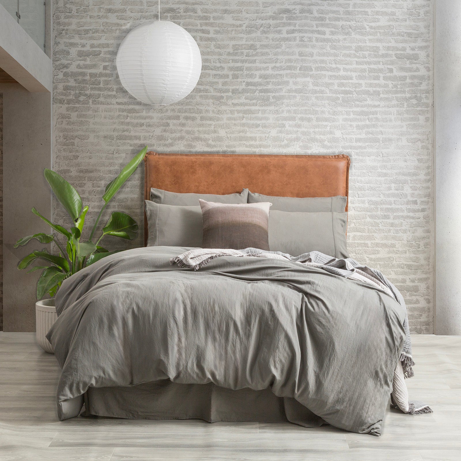 Ddecor Home Ultra Plush Vintage Washed Microfiber Quilt cover set Single Granite