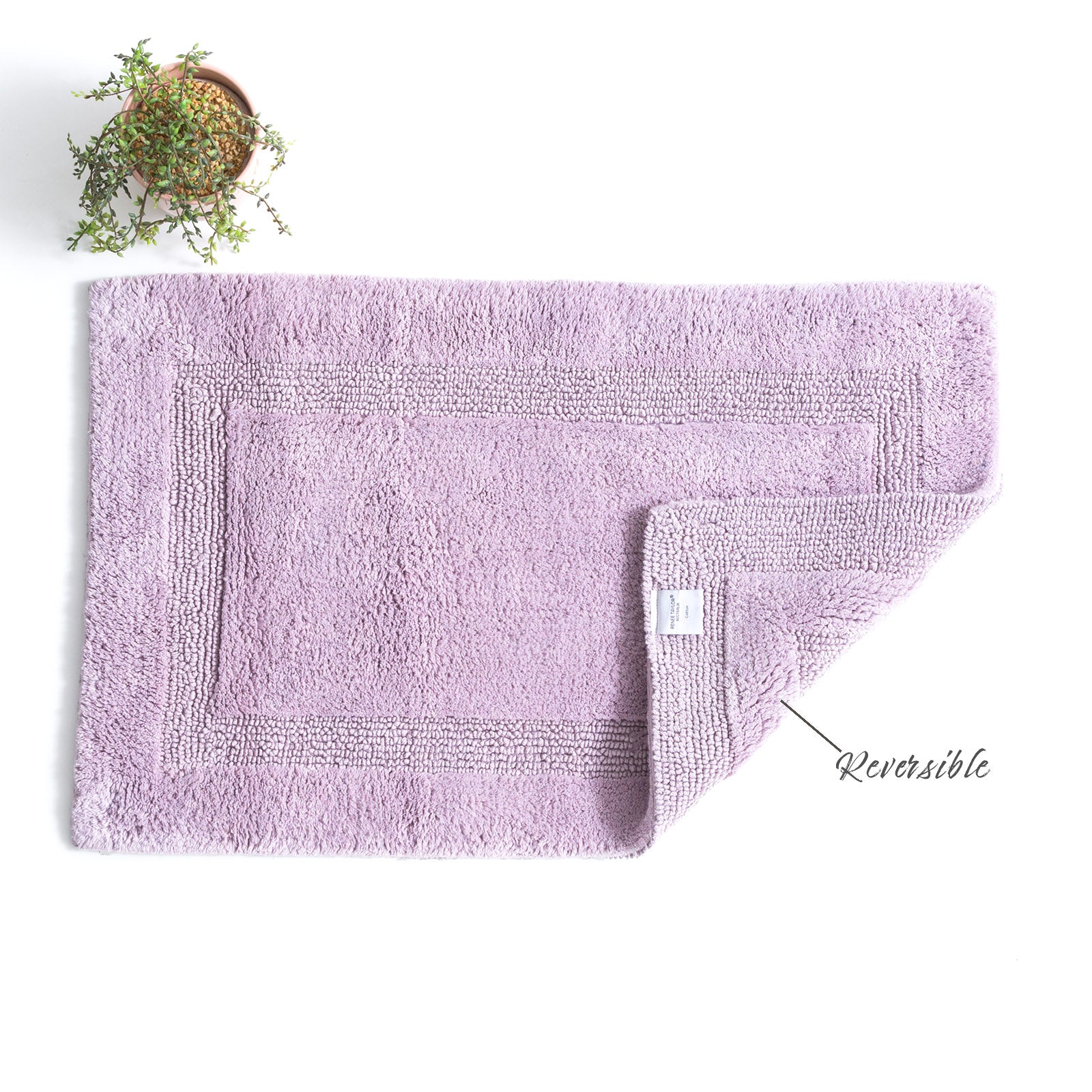 Renee Taylor Soho Cotton Reversible Bath Mat 50 x 80 Cms Lilac