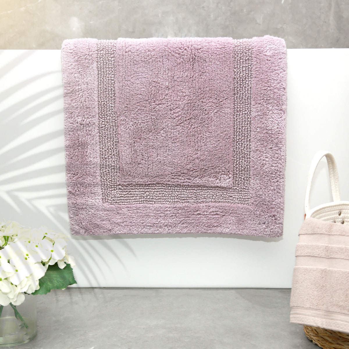 Renee Taylor Soho Cotton Reversible Bath Mat 50 x 80 Cms Lilac