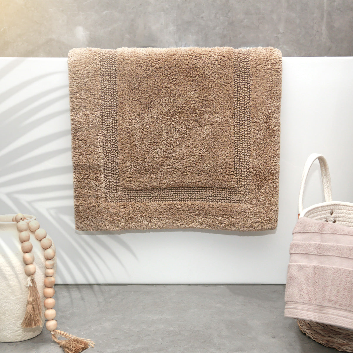 Renee Taylor Soho Cotton Reversible Bath Mat 50 x 80 Cms Mocha