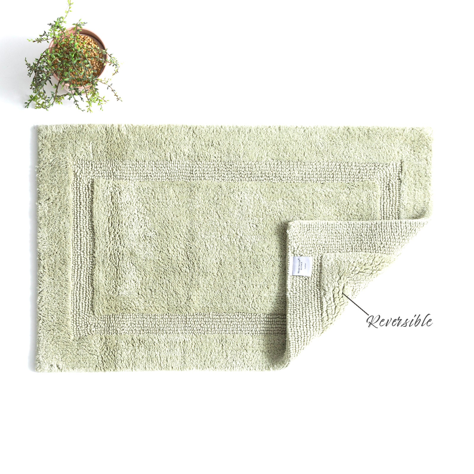 Renee Taylor Soho Cotton Reversible Bath Mat 50 x 80 Cms Khaki