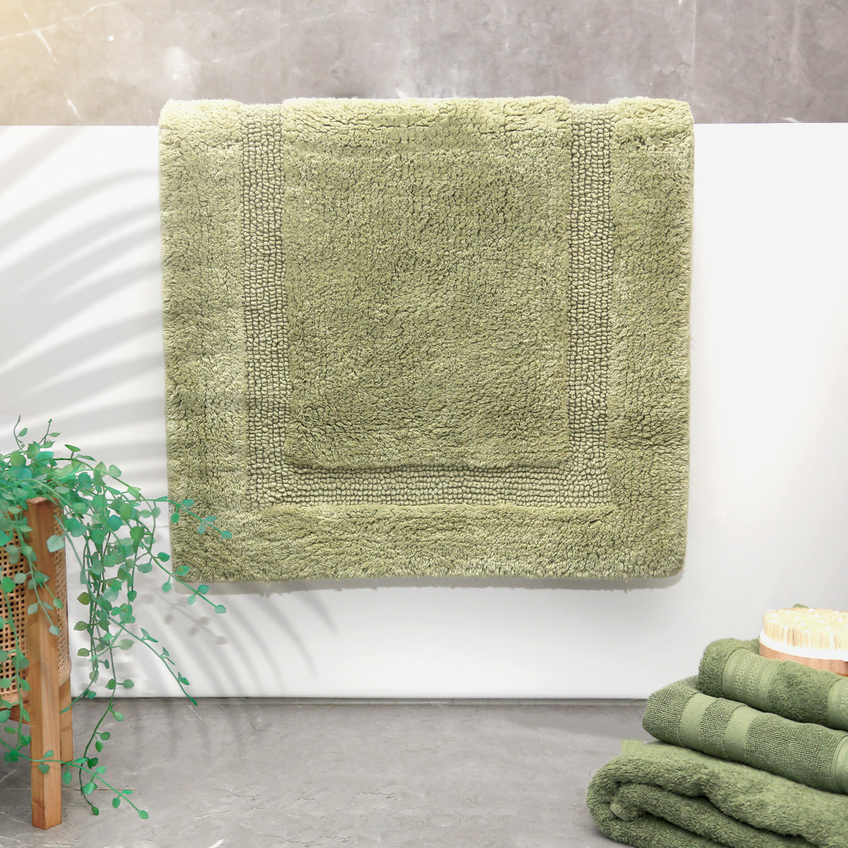 Renee Taylor Soho Cotton Reversible Bath Mat 50 x 80 Cms Khaki